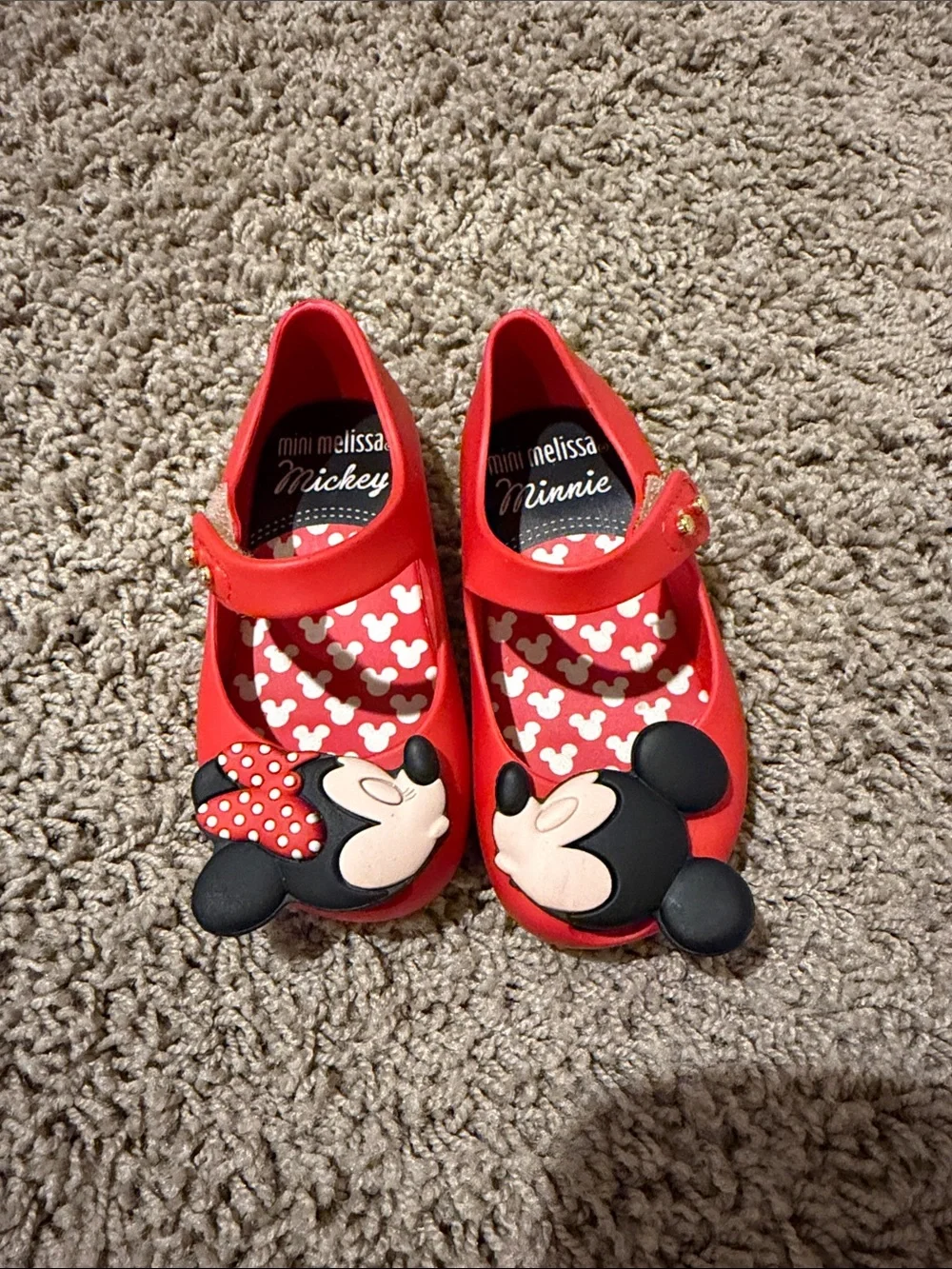 Mini Melissa Red Minnie & Mickey Mary Jane Kids Shoes